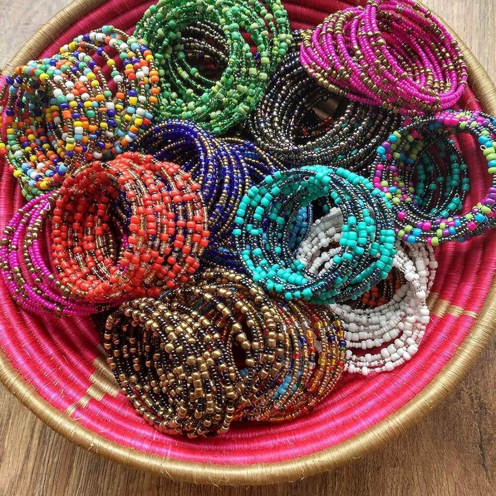 Lightweight Memory Wire Beaded Bracelets - Comfor… - image 4